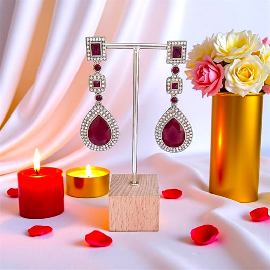 Maroon Dangler Earrings , Drop Earrings