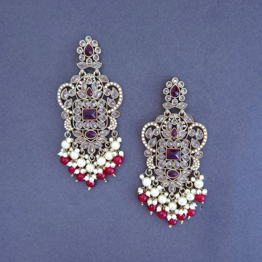 Red Kanti Danglers