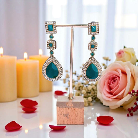 Emerald Dangler Earrings , Drop Earrings