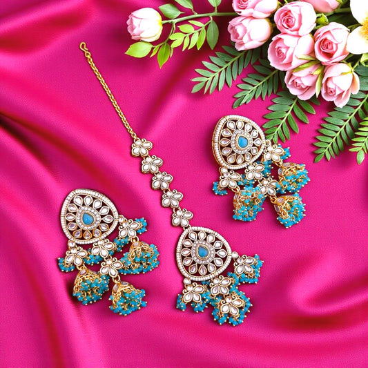 Turquoise Blue MaangTikka Sets