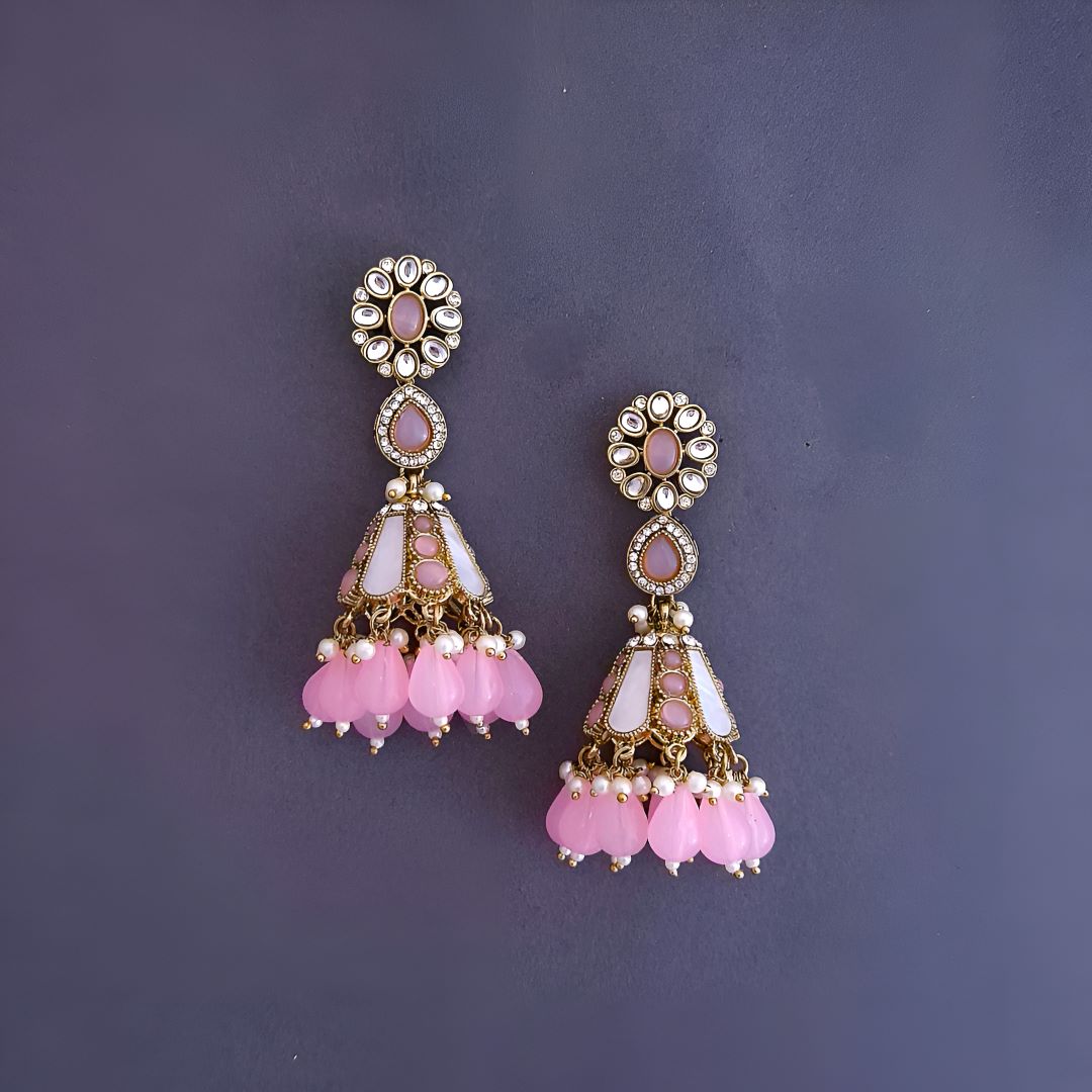 Pink Brishti Jhumkis