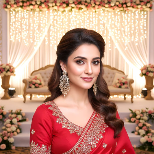 Golden Kundan Chandbali Earrings