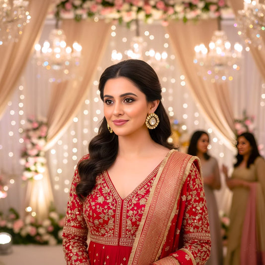  Blue Kundan Stud Earrings