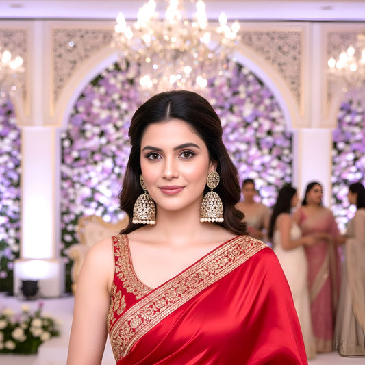 Golden  Kundan jhumkis Earrings