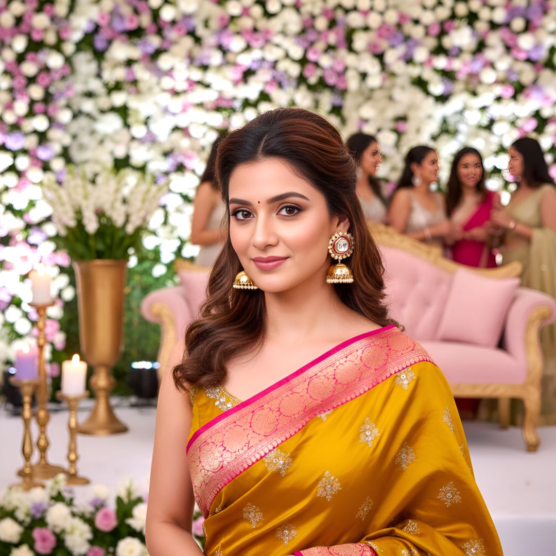 Rani Pink Kundan Jhumki Earrings