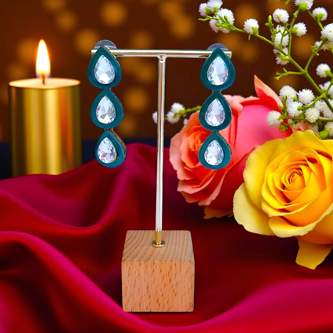 Emerald Green Danglers, Drop Earrings