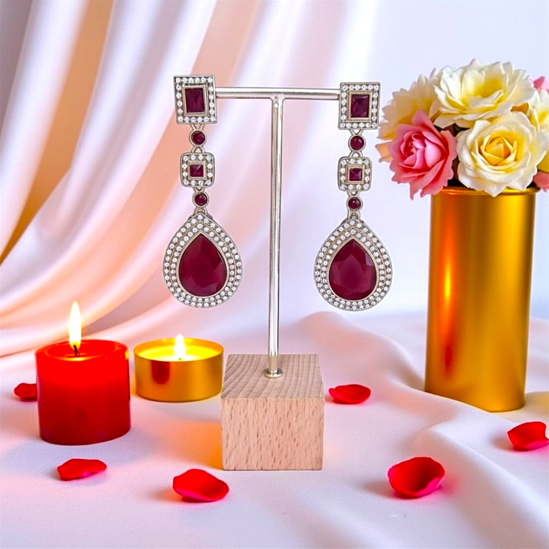 Maroon Dangler Earrings , Drop Earrings