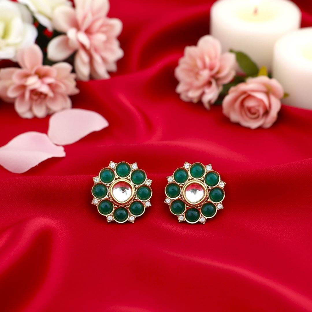 Emerald Green Stud Earrings