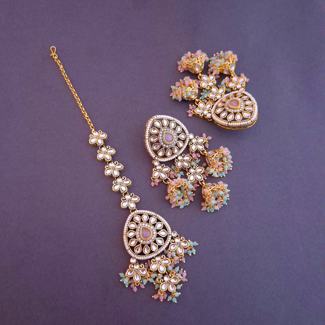 Multicolor Indumati MaangTikka Set