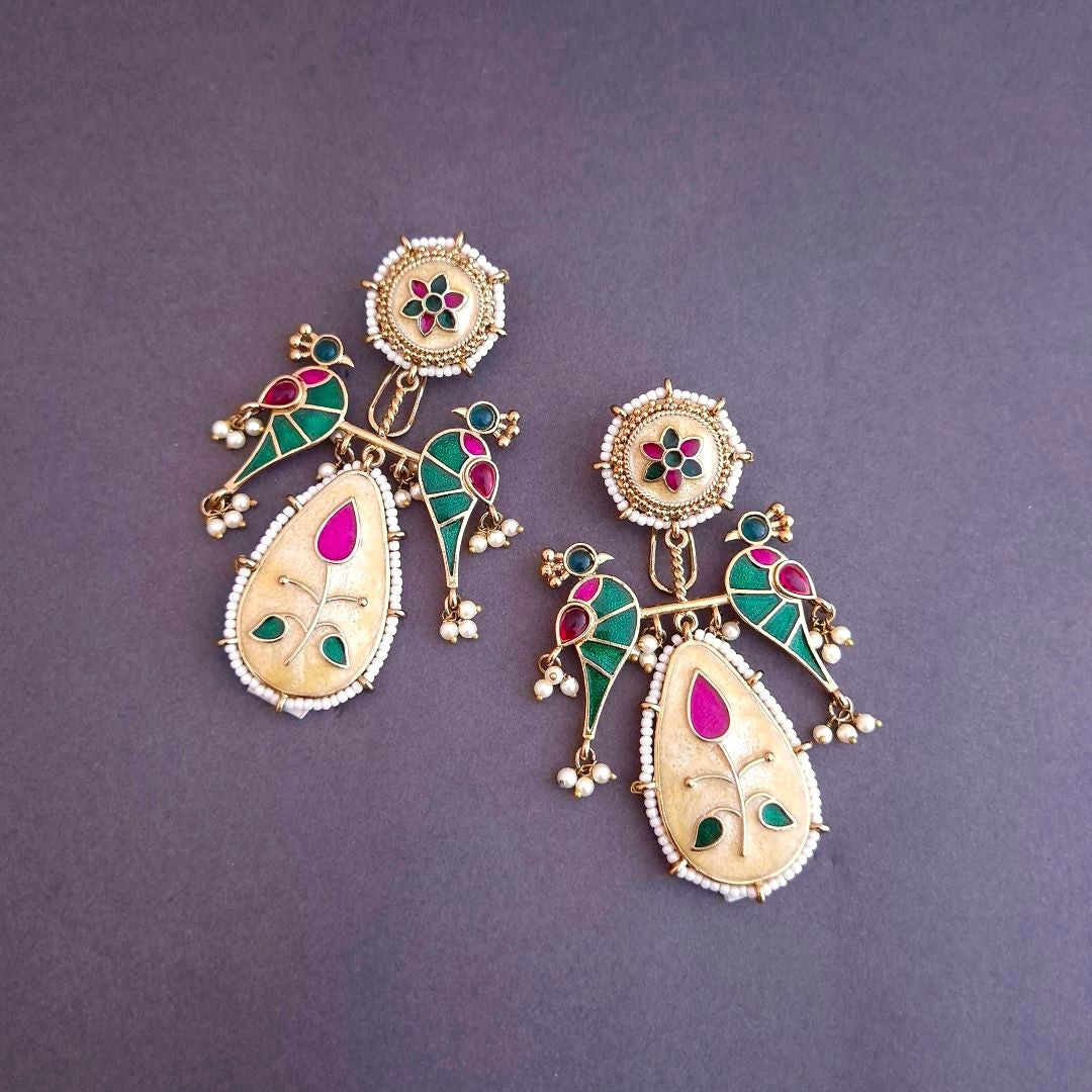 Multicolor Dangler Earrings , Meenakari Earrings