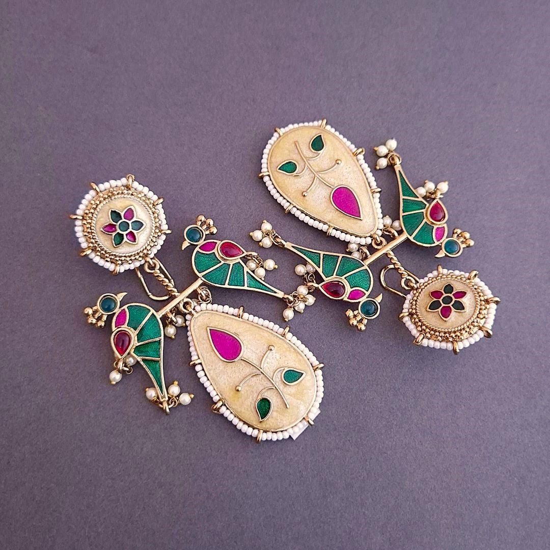Multicolor Dangler Earrings , Meenakari Earrings