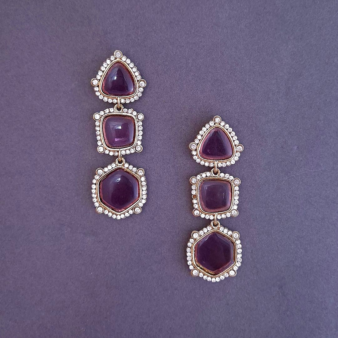 Purple Dangler Earrings , Drop Earrings