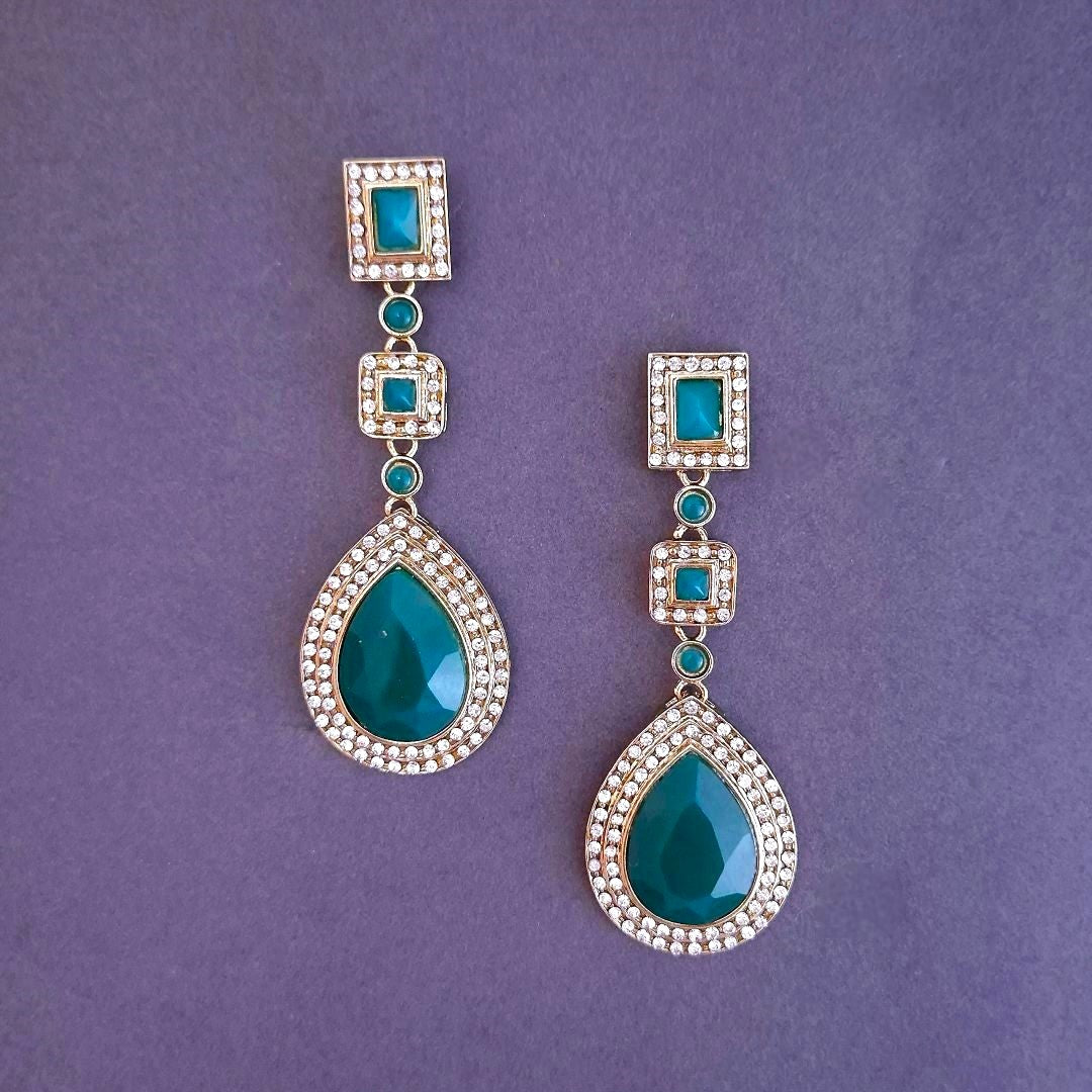 Emerald Dangler Earrings , Drop Earrings
