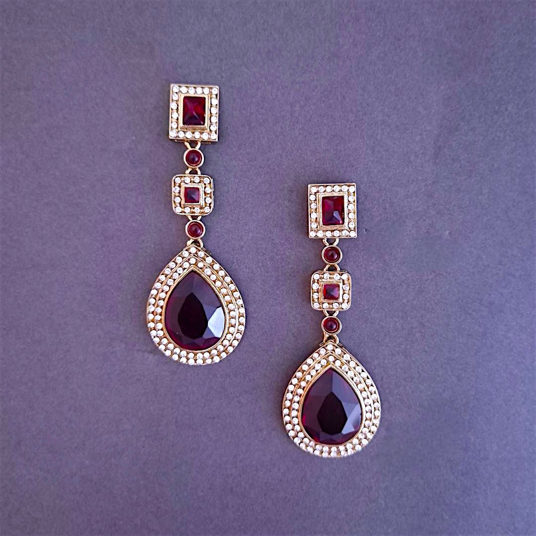 Maroon Dangler Earrings , Drop Earrings