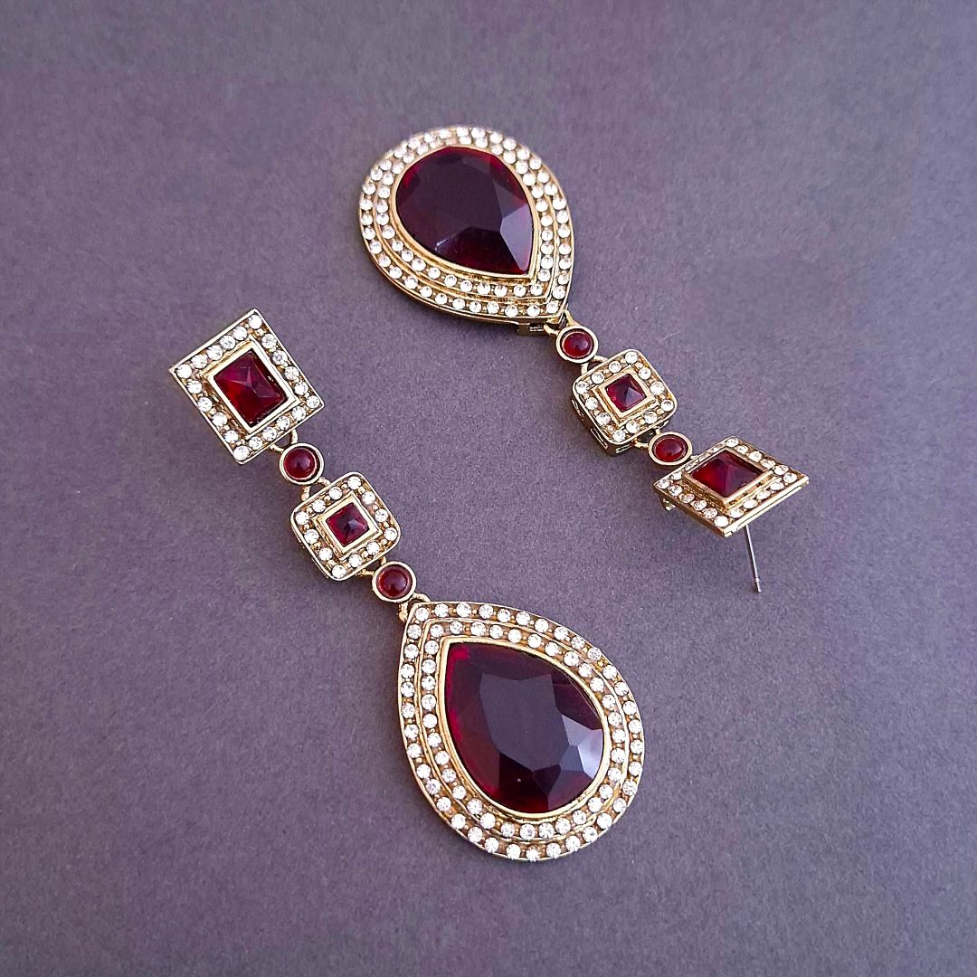 Maroon Dangler Earrings , Drop Earrings