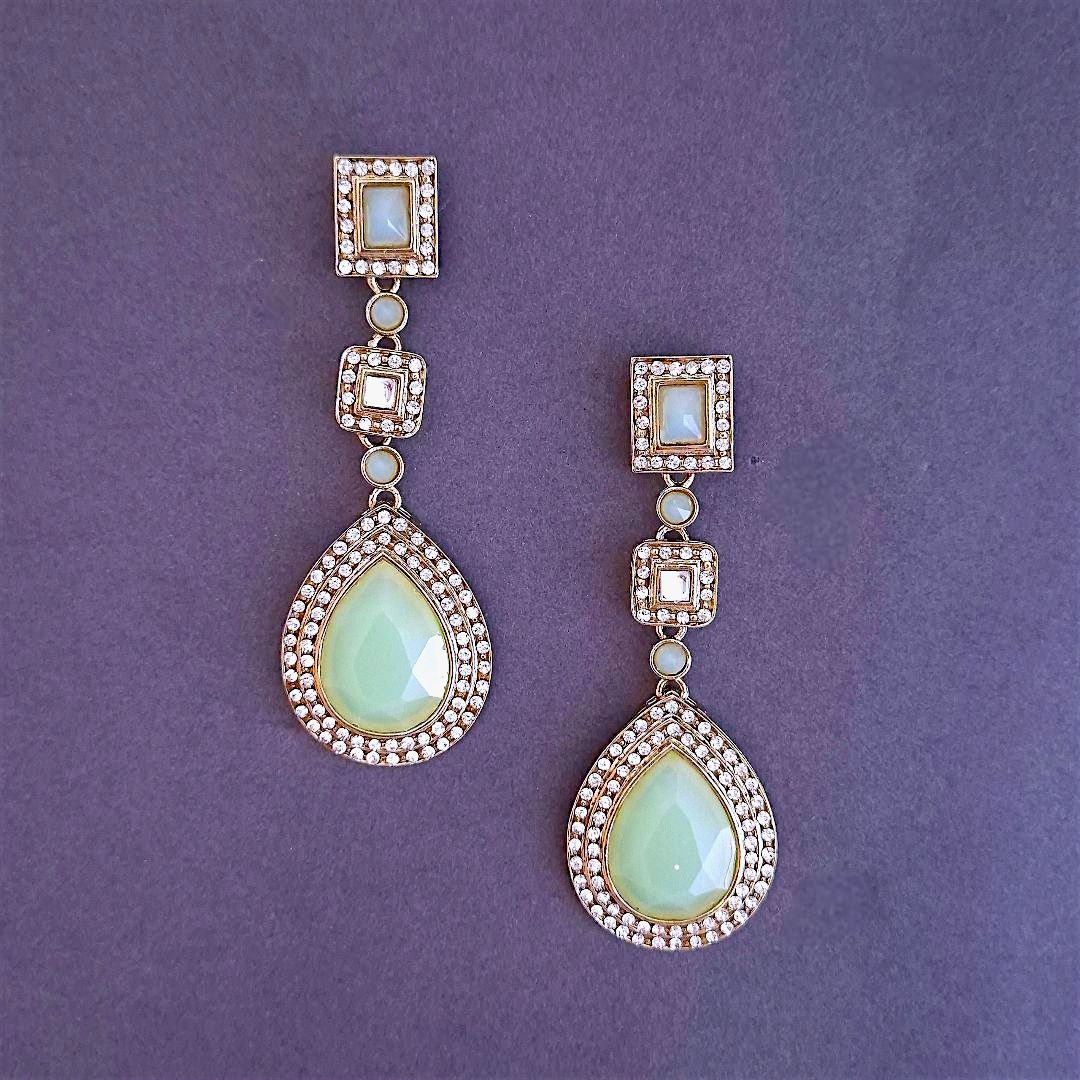 Mint Green Dangler Earrings , Drop Earrings