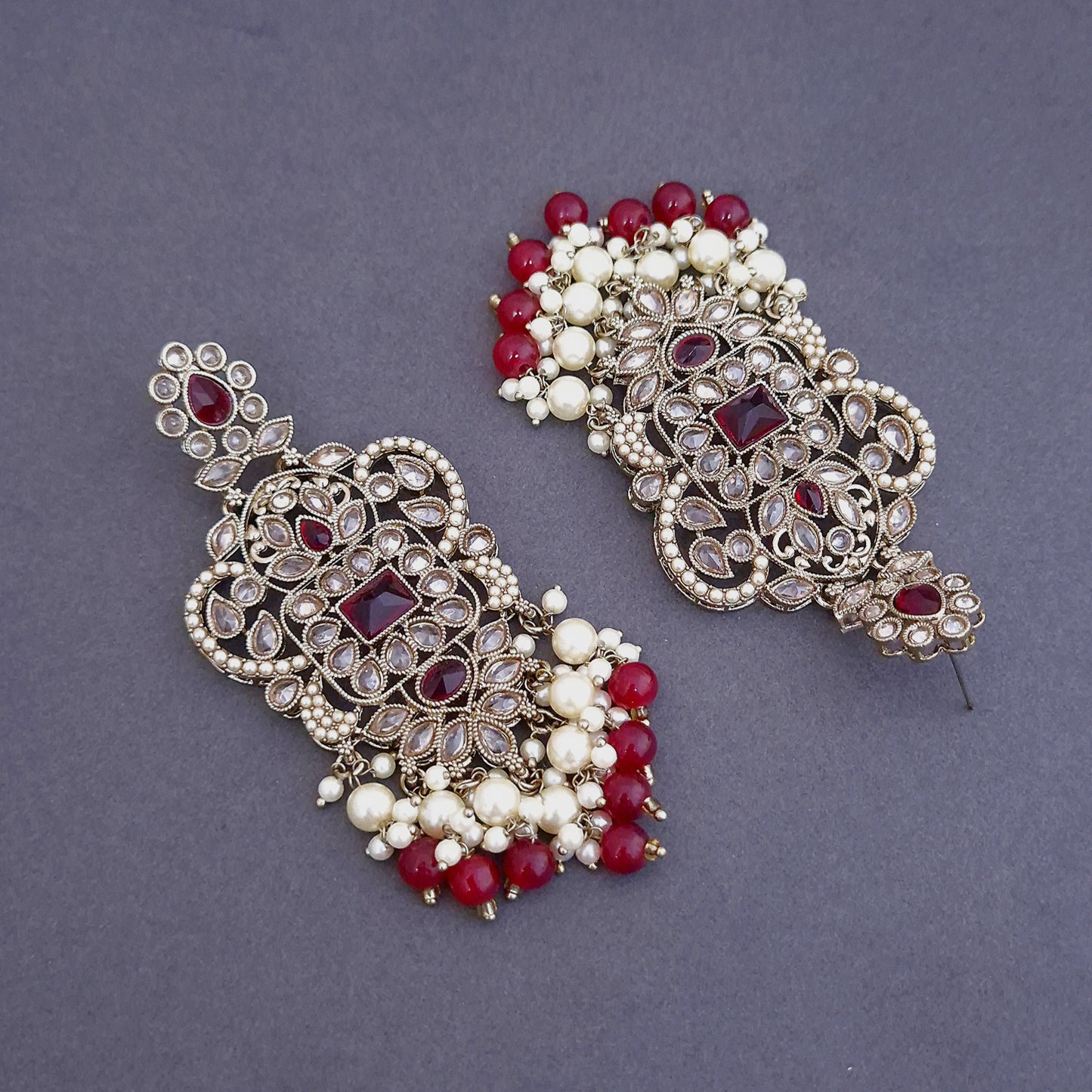 Red Kanti Danglers