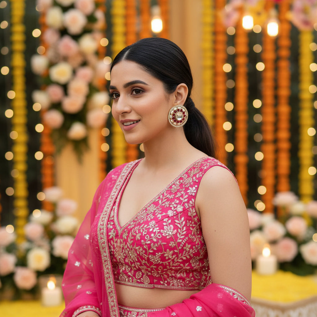 Rani Pink Rajsi Studs