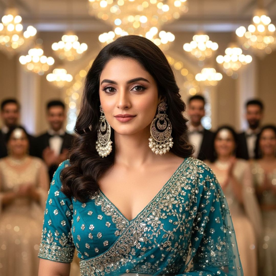 White Kundan Chandbali Earrings