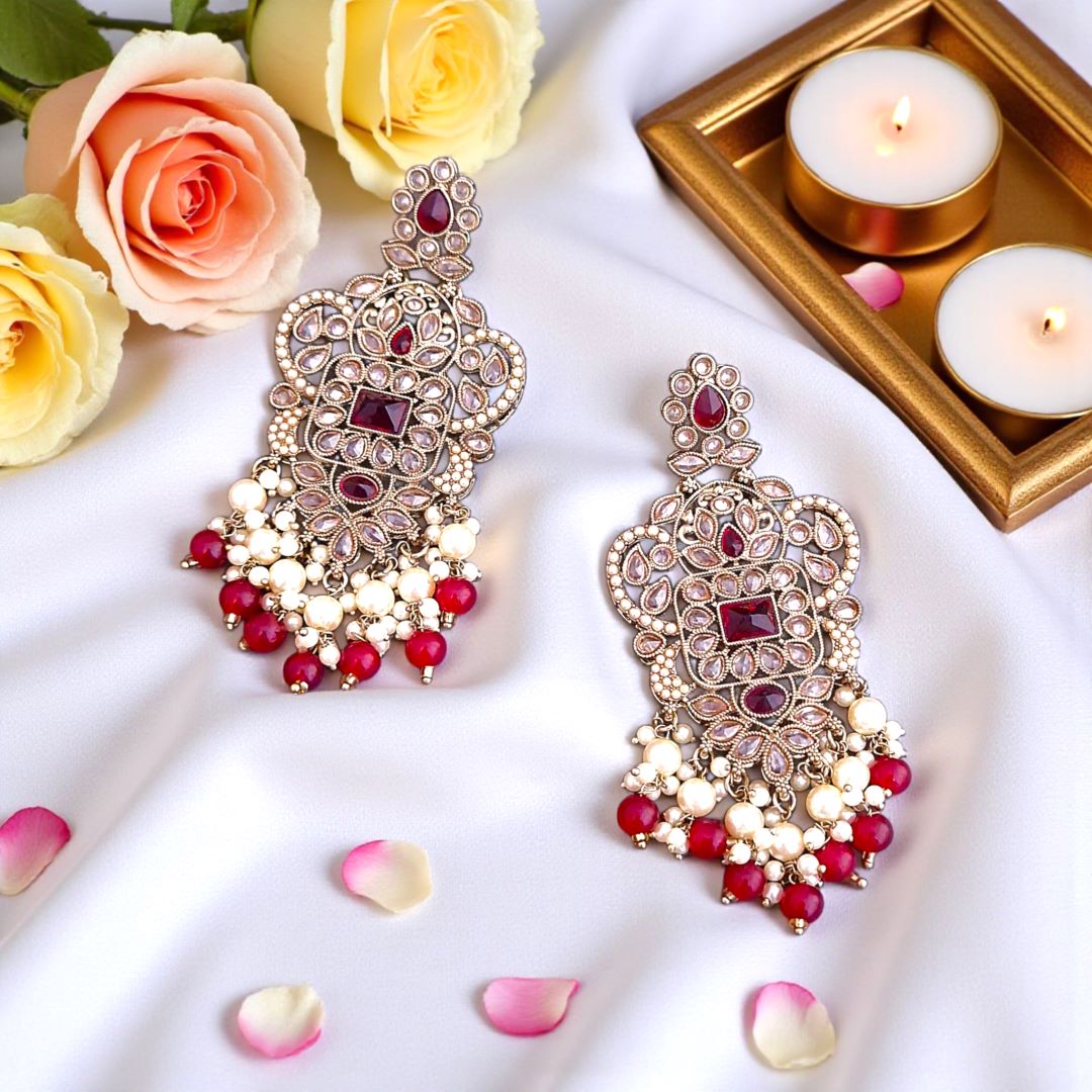 Red Kanti Danglers