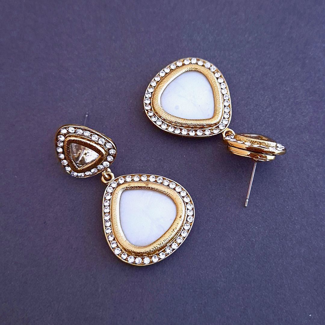 Ivory Danglers, Drop Earrings, White Earrings