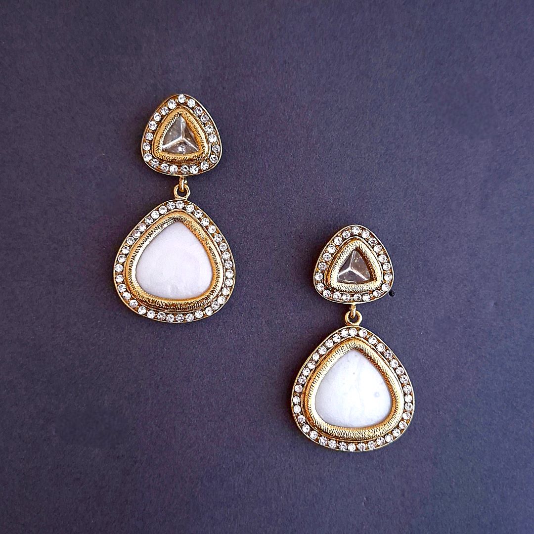 Ivory Danglers, Drop Earrings, White Earrings