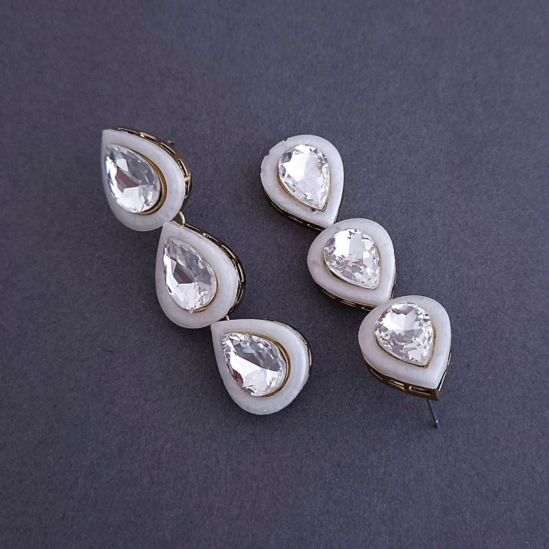 Ivory Danglers, Drop Earrings, White Earrings