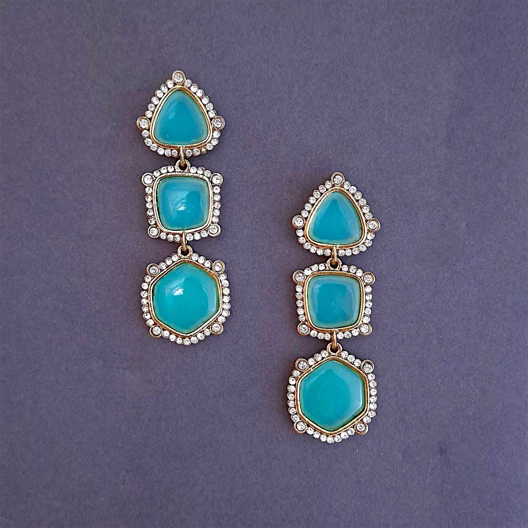 Turquoise Blue Dangler Earrings , Drop Earrings