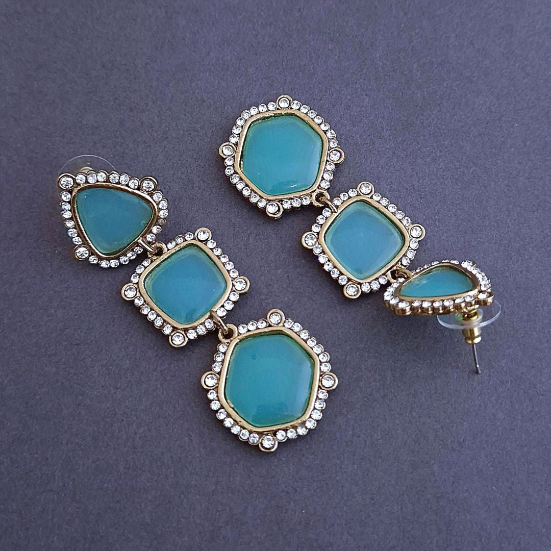 Turquoise Blue Dangler Earrings , Drop Earrings