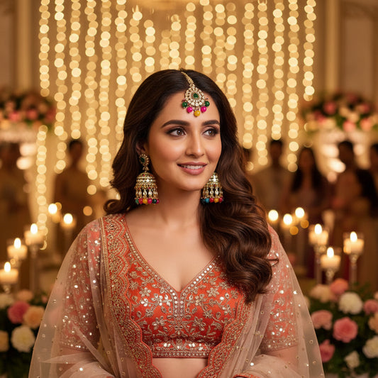 Multicolor Kundan Maang Tikka Set