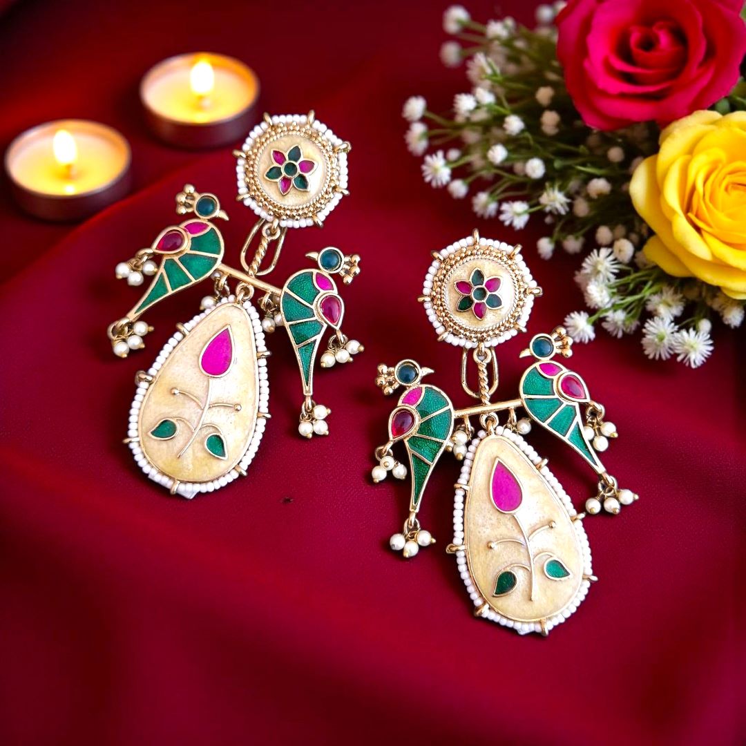 Multicolor Dangler Earrings , Meenakari Earrings