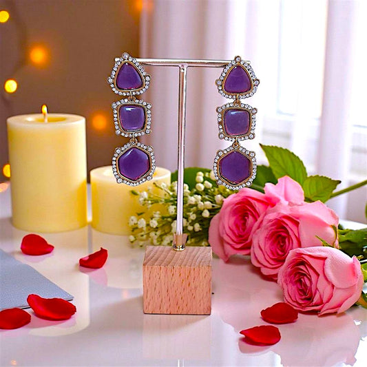 Purple Dangler Earrings , Drop Earrings