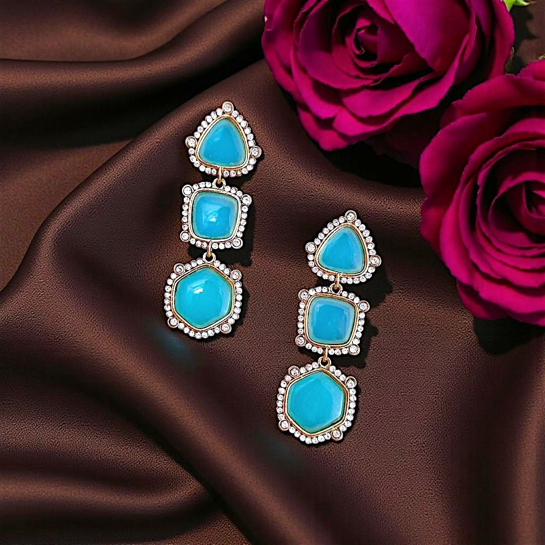 Turquoise Blue Dangler Earrings , Drop Earrings