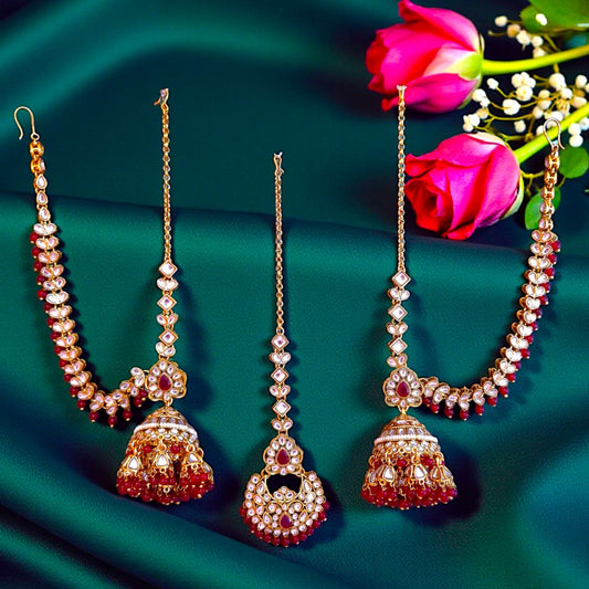 Rani Pink Maang Tikka Set